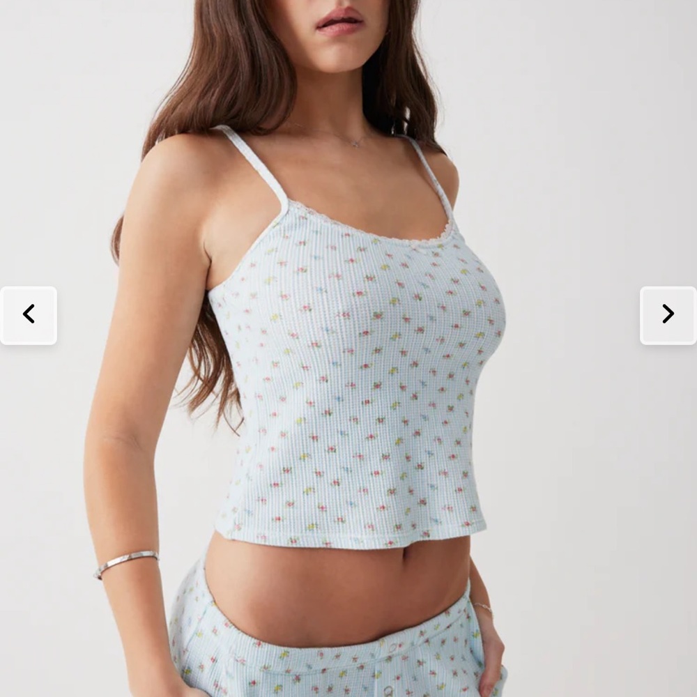NWT! Frankie’s Bikinis farmhouse waffles camisole